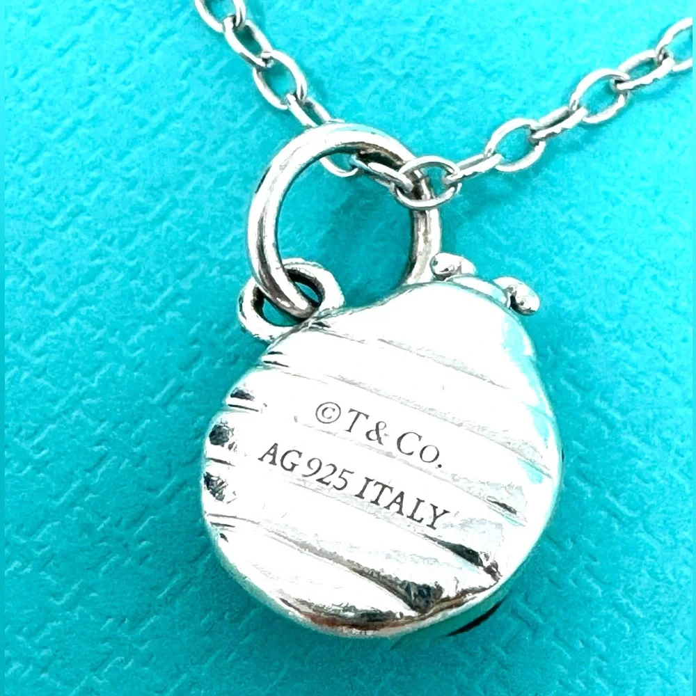 Authentic Tiffany & co. Enamel Blue / Black Lady Bug Pendant Necklaces. - Picture 5 of 12
